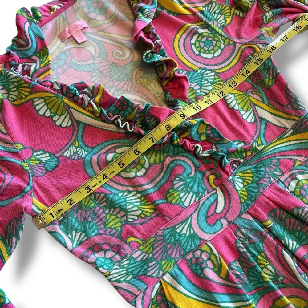 Lilly Pulitzer Shell We Dance Ruffled Wrap Dress XS - Picture 6 of 9